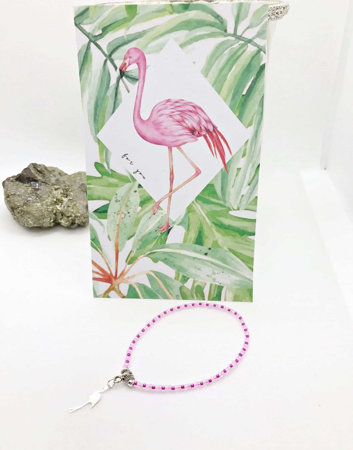 Schöne Grußkarte Mit Flamingo Armband