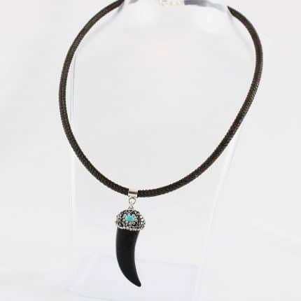 925 Sterling Silber Halskette ENLIL | Lederkette