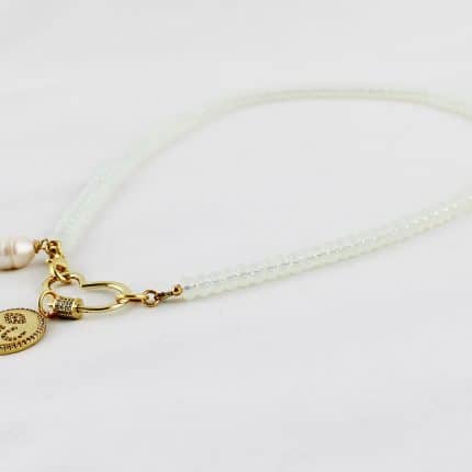 Halskette APHRODITE mit Edelsteinen | Perlenkette
