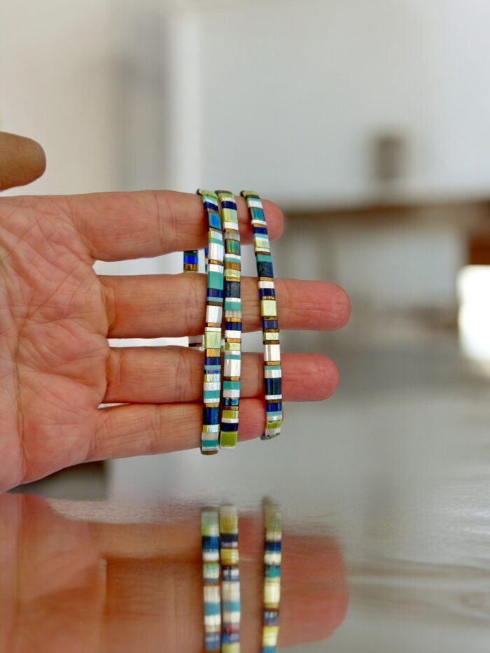 Geschmeidiges Armband Set ( 3 Armbänder) Aus Glänzenden Miyuki Perlen -